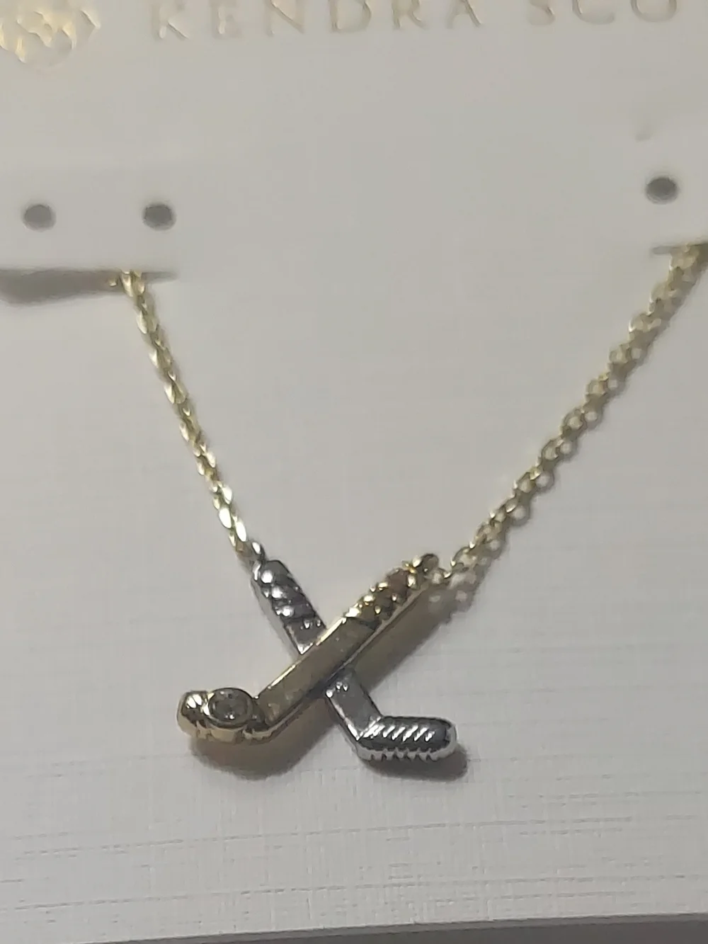 Kendra Scott Gold and Silver Hockey Stick Pendant Necklace